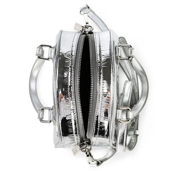 Von Dutch Silver Mirror Reflective Small Bowling Bag - Picture 5 of 6